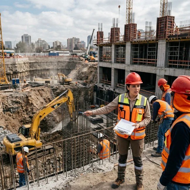 Obra en excavación y estructura